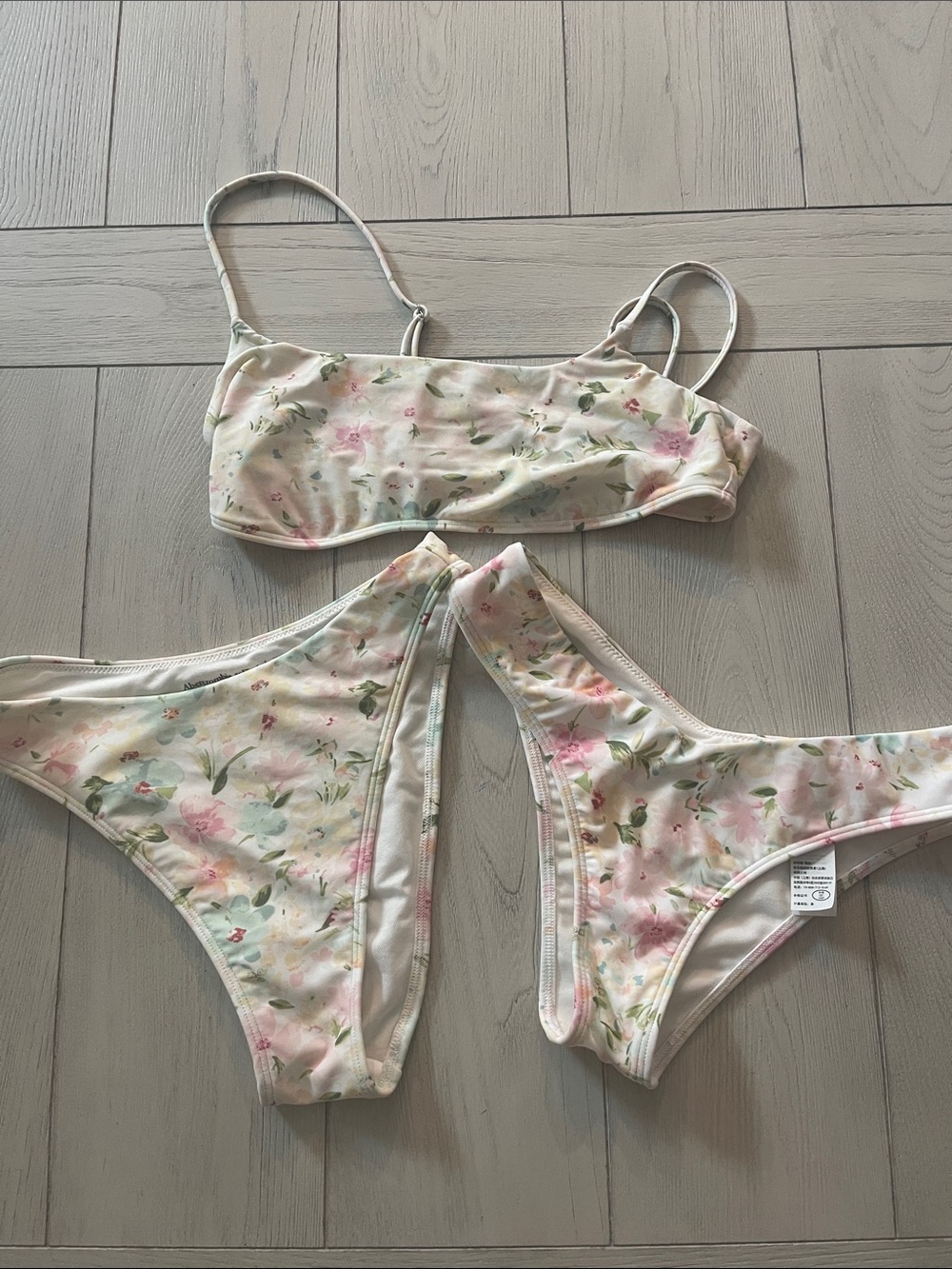 Abercrombie & Fitch Floral Bikini Set - Pink & Cream
